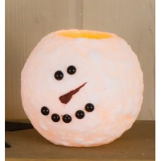 The Holiday Aisle Round Snowman Unscented Flameless Candle THDA8660